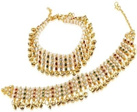 Jatin Imitation Ghungru Anklet (Payal Metal Stone Anklet) 