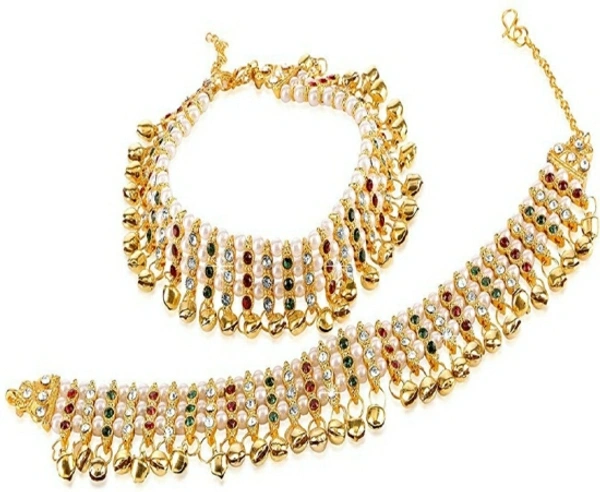 Jatin Imitation Ghungru Anklet (Payal Metal Stone Anklet) 