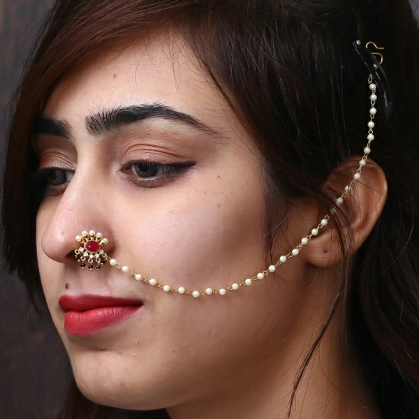 SHUBHAM Jewellery Gold-plated Brass Nathiya