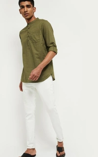 Solid Short Kurta  - M