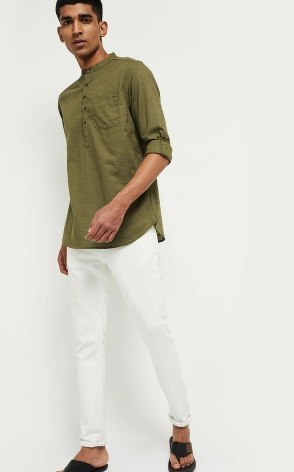 Solid Short Kurta  - M