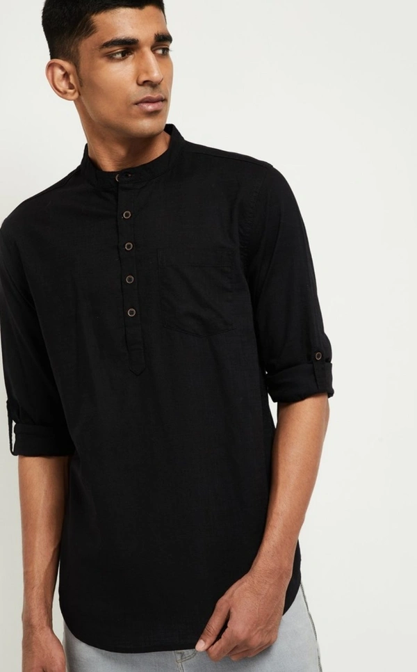 Solid Short Kurta  - L
