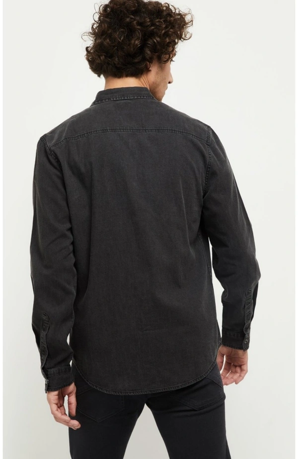 Textured Denim Shirt  - S