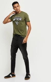 Printed T-shirt- Green - M