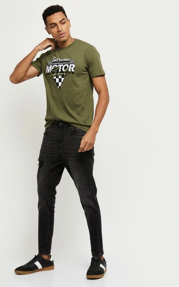 Printed T-shirt- Green - M