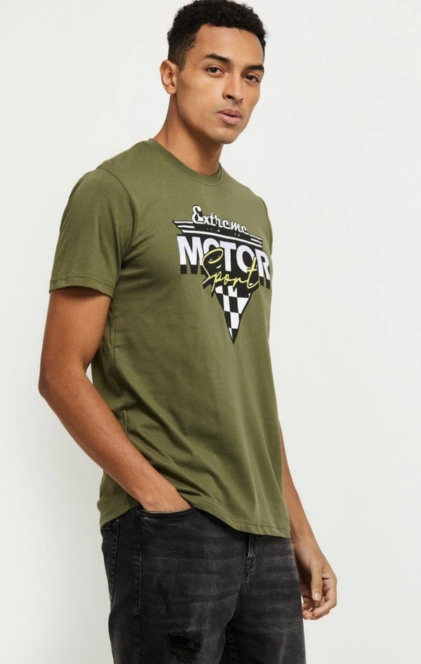 Printed T-shirt- Green - M