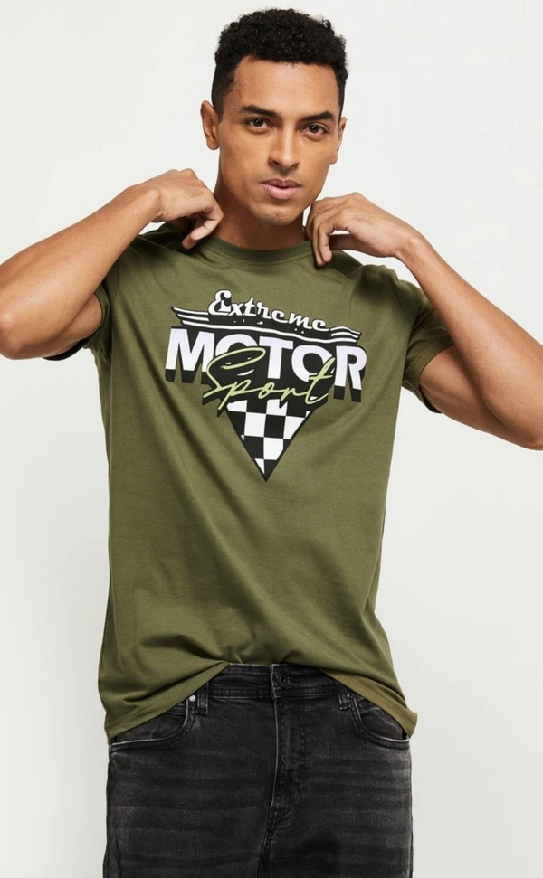 Printed T-shirt- Green - M