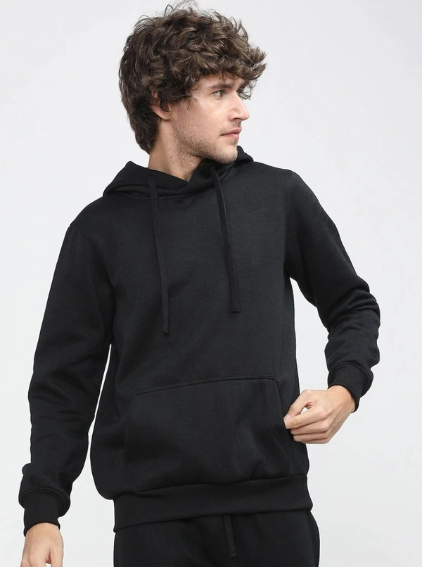 Hoody - Solid Black  - M