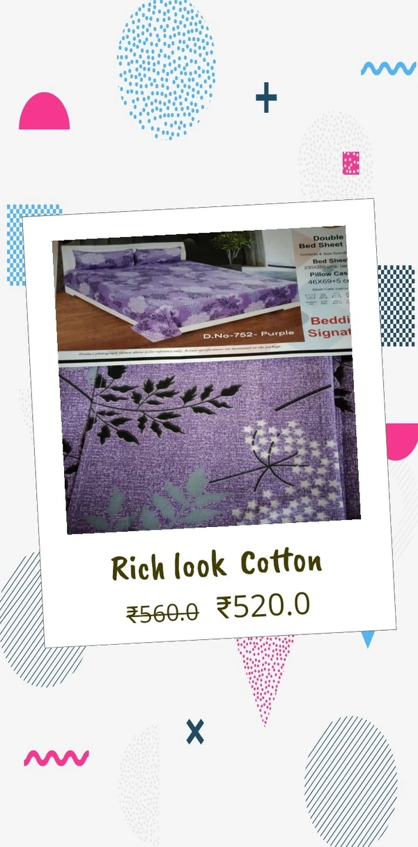 Rich Look Cotton 100% - Purple, King size