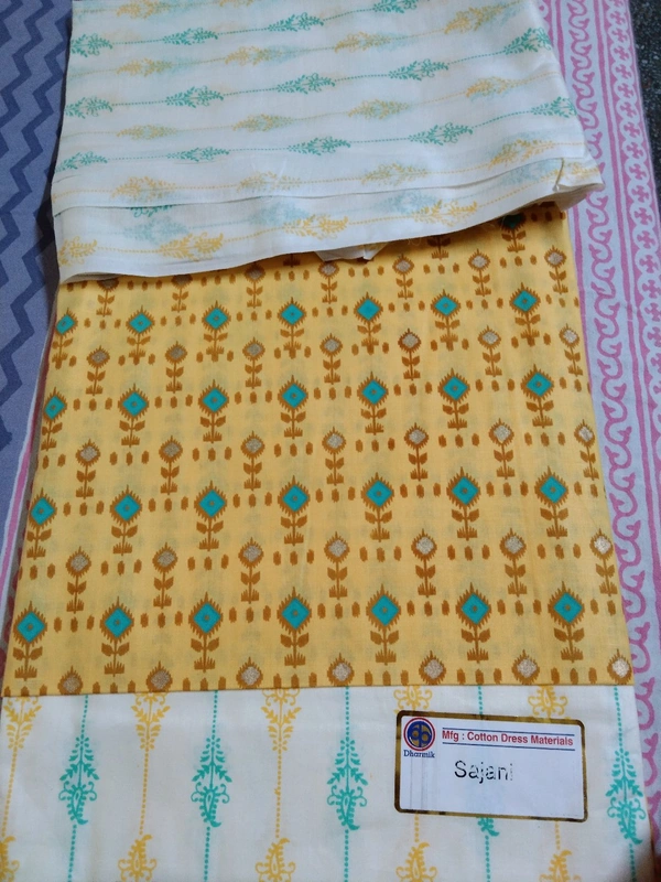 Unstitched Cotton Suit - Yellow, Free