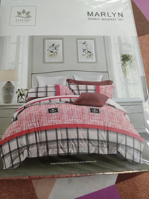 Heavy Cotton Badsheet - Red & Grey, King 240*250