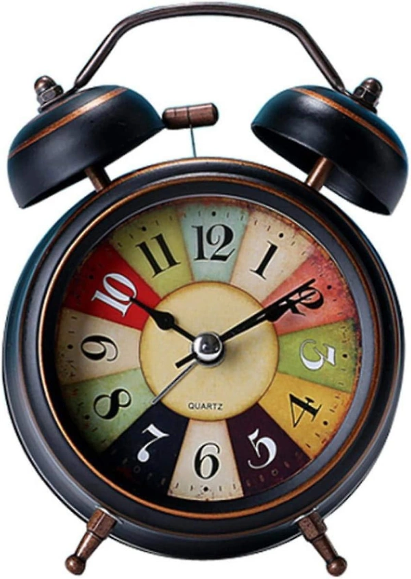 BLACK METAL ALARM CLOCK  - Black