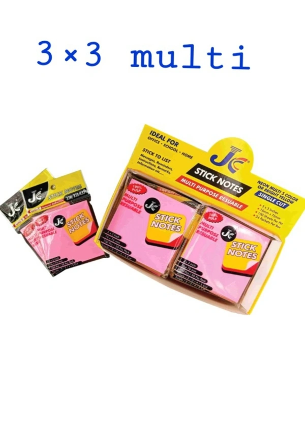 STICK NOTES 3*3 MULTICOLOR  - multi Color