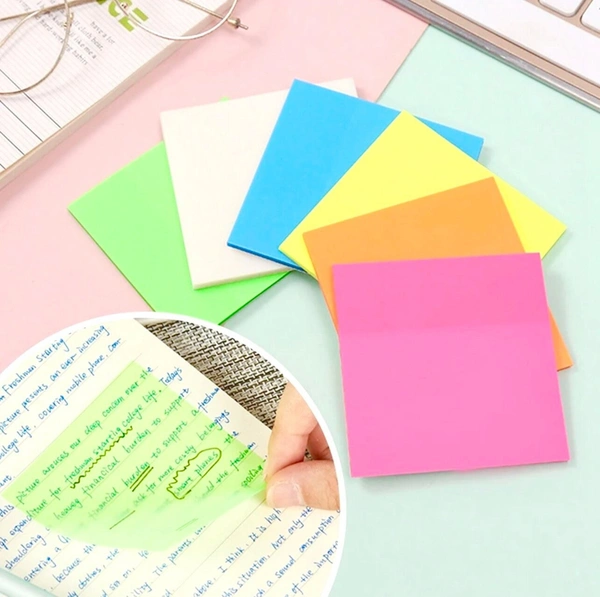 STICKY NOTES  3*3 TRANSPARENT MULTI COLOUR 