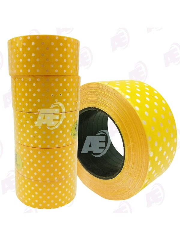 CURRLY DOTTED RIBBON 2.5*16Y ( YELLOW)