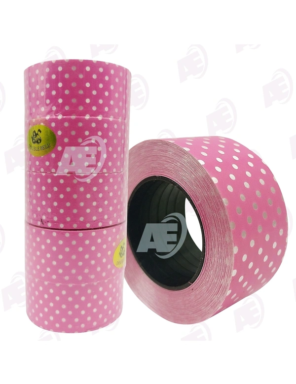 CURRLY DOTTED RIBBON 2.5*16Y(PINK)