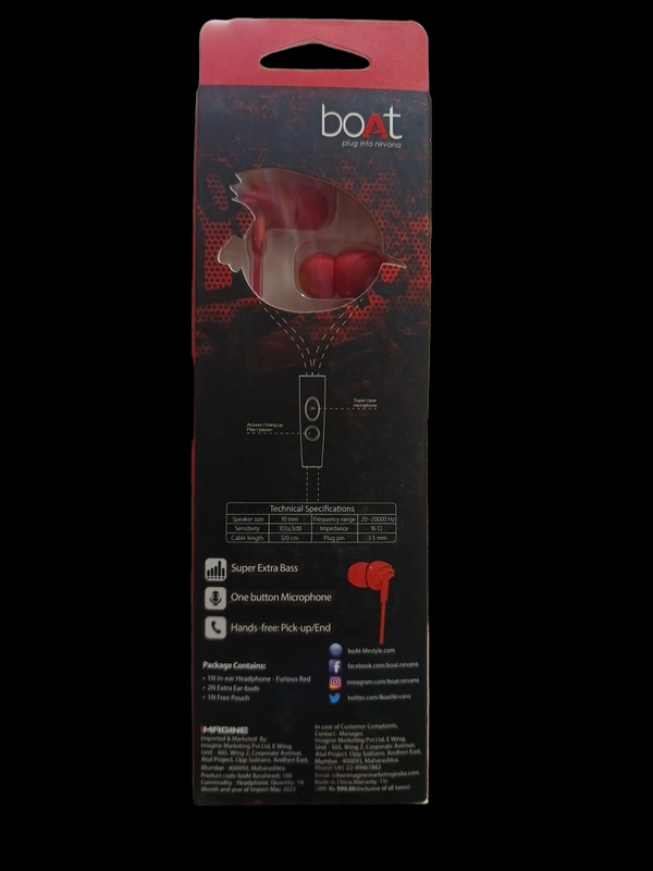 BOAT EARPHONE BASS HEADS 100