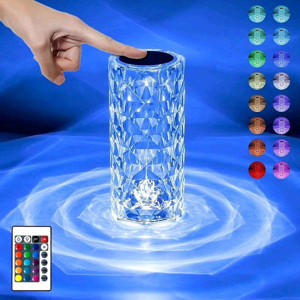 ROSE LAMP Crystal Lamp,16 Color Changing Rose Crystal