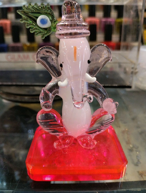 GLASS GHANESH JI M6 PIN pink colour