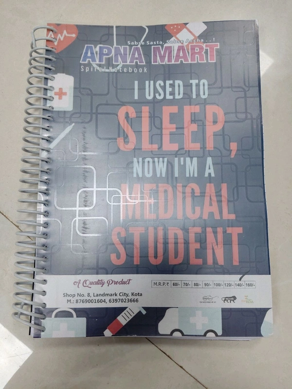 Apna Mart Spiral Register 120sell Out 70GSM Paper