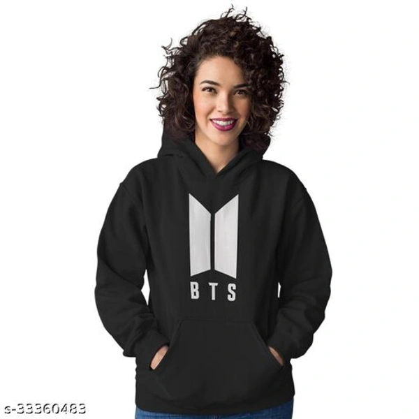 BTS K-pop Hoodies Black - XS  (Chest: 34, Length: 26)