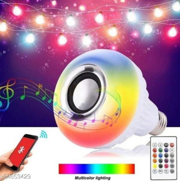 Bluetooth DJ Light With Speaker With Remote - white