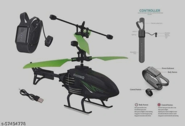 Remote Control Heliciloptor , Indoor And Outdoor - green, free