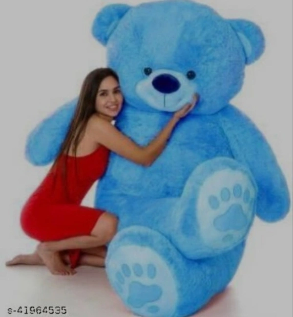 Big Soft Teddy Bear - blue, 3 feet