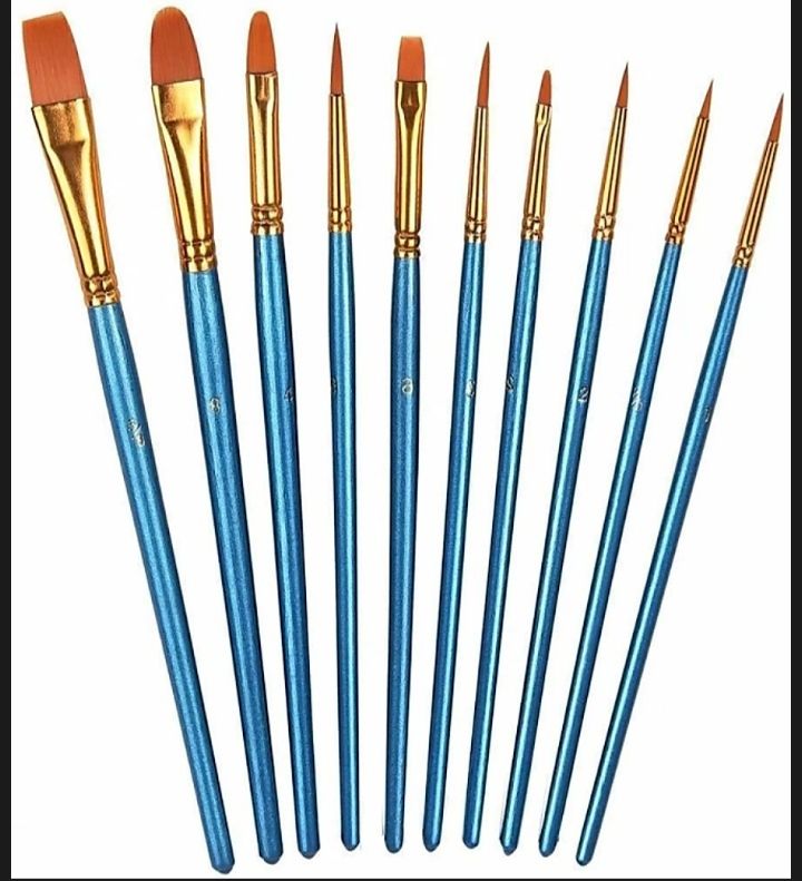 EVAL 10PCS Art Paint Brushes Set Nylon Hair Professional Drawing Painting  Brush Oil Acrylic Watercolor Art Supplies - AliExpress