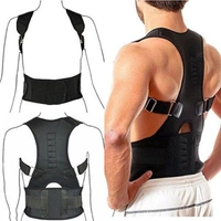 Posture Corrector Magnetic Straps - Adjustable, Black