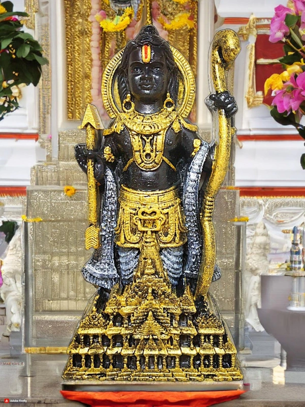 Startup Bazaar Shree Ram Lalla Statue: Ayodhya Ram Lalla Murti for Car Dashboard and Home Decor - 5 inch, ‎Black and Golden