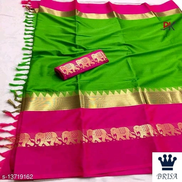 BRISA Ideal Jaquared Cotton Silk Saree - free sizes