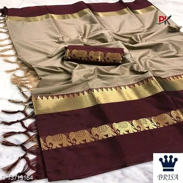 BRISA Ideal Jaquared Cotton Silk Saree - free sizes