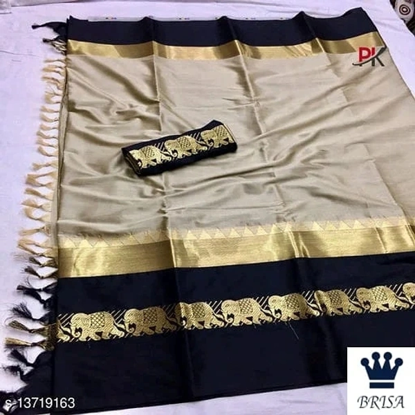 BRISA Ideal Jaquared Cotton Silk Saree - free sizes