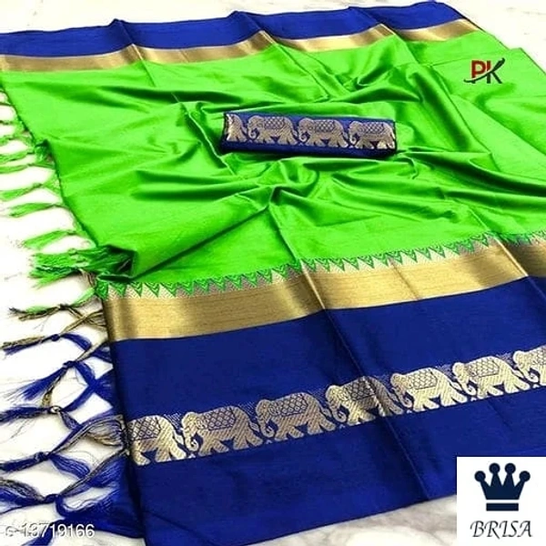 BRISA Ideal Jaquared Cotton Silk Saree - free sizes