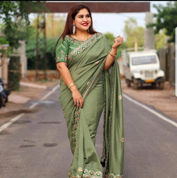 BRISA  Vichitra Silk Casual And Party Wear Sarees