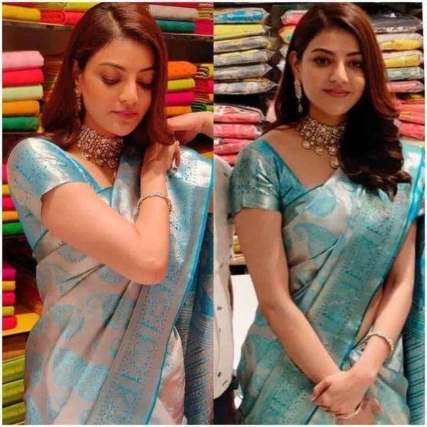 BRISA Soft Banarasi Lichi Silk Cloth