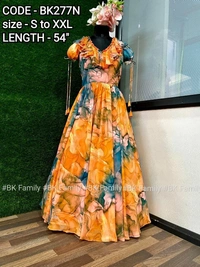 BRISA Georgette Women's Maxi Dress - M:(38), L:(40), XL:(42), XXL:(44)