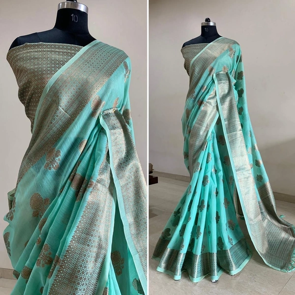 BRISA Women's Cotton Silk Sarees