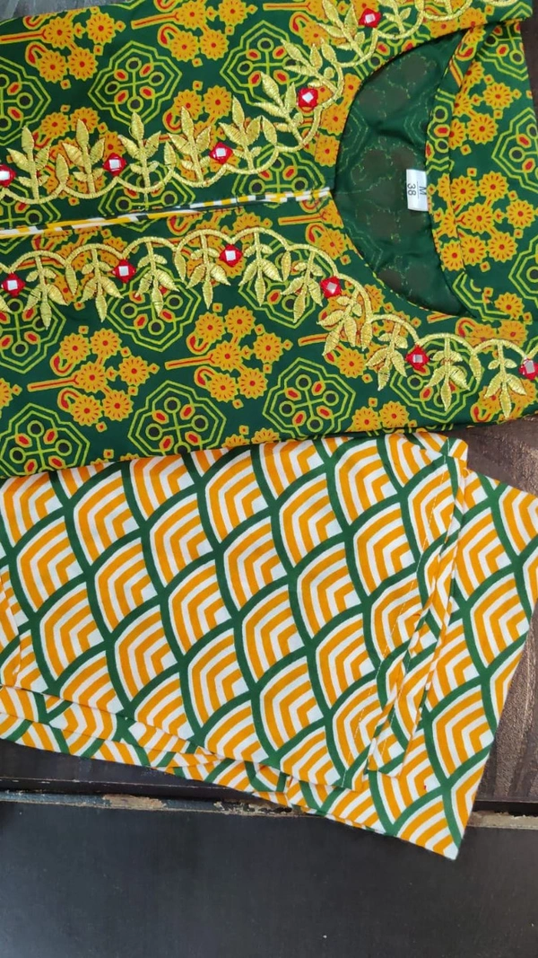 BRISA Rayon Embroidery Kurtis - M:38, L:40, XL:42, XXL:44