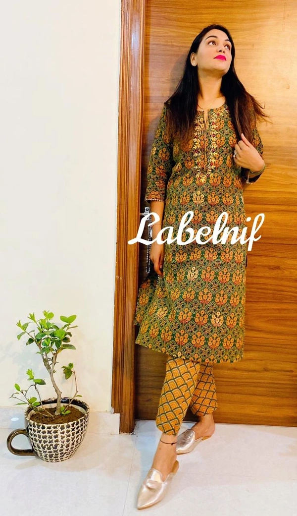 BRISA Rayon Embroidery Kurtis - M:38, L:40, XL:42, XXL:44