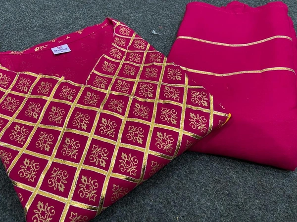 BRISA Gold Printed Heavy Rayon Kurtis - M:38, L:40, XL:42, XXL:44 