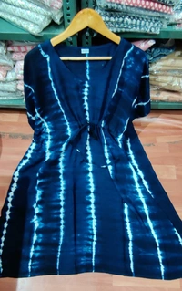 BRISA Soft Rayon Shibori Fabric Kurti - free size