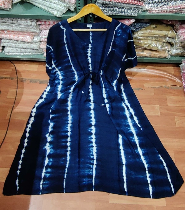 BRISA Soft Rayon Shibori Fabric Kurti - free size