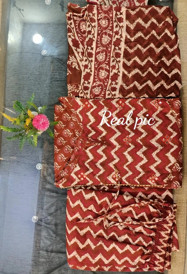 BRISA  Cotton Zari Embroidery Kurtis - 38 40 42 44