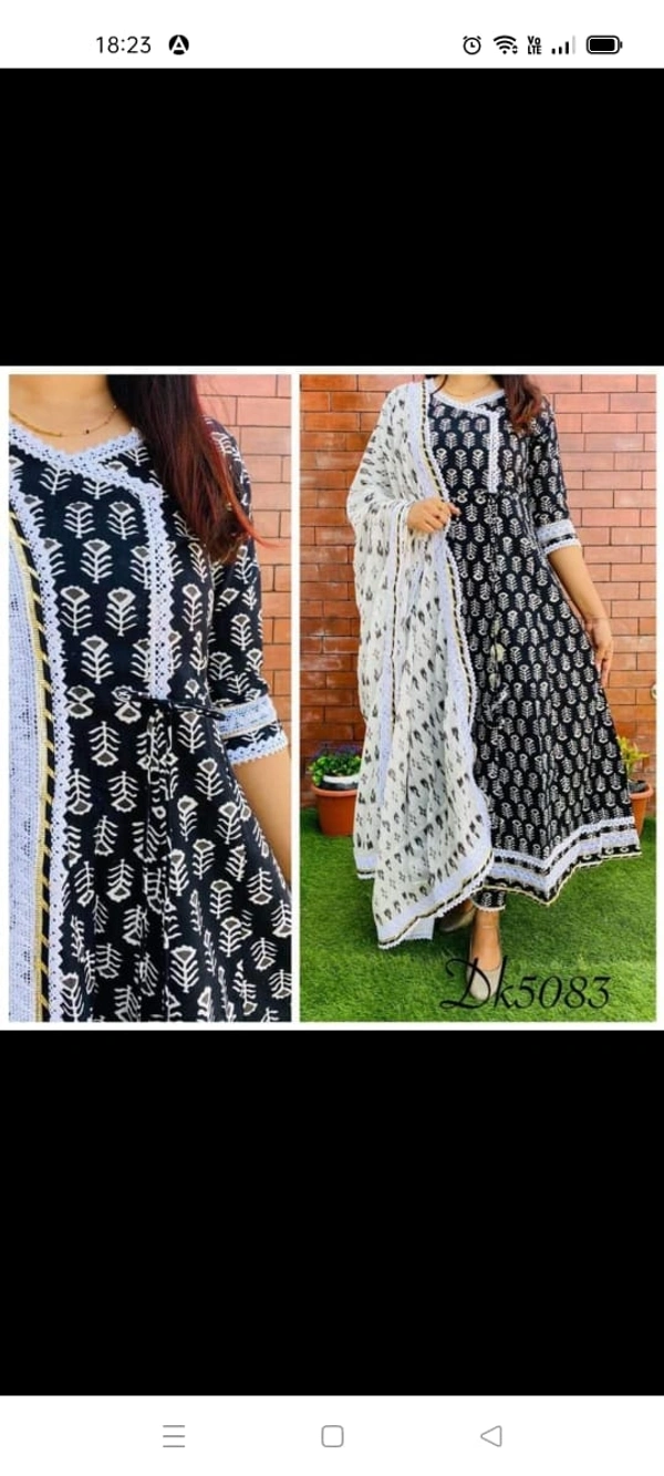 BRISA Cotton Rock Black Kurtis - M to XXL