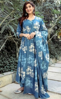 BRISA Premium Blue Classic Anarkali Kurtis - 38 40 42 44