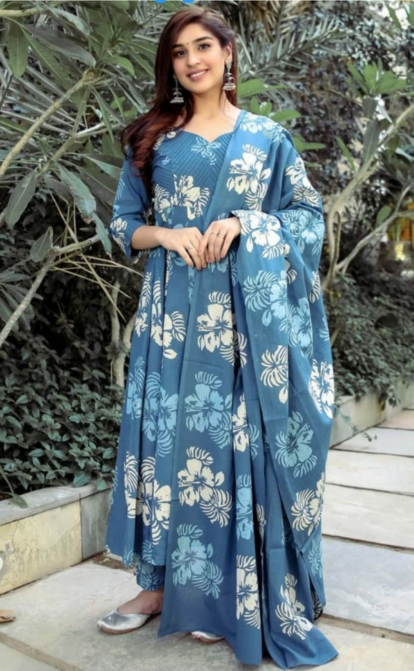 BRISA Premium Blue Classic Anarkali Kurtis - 38 40 42 44