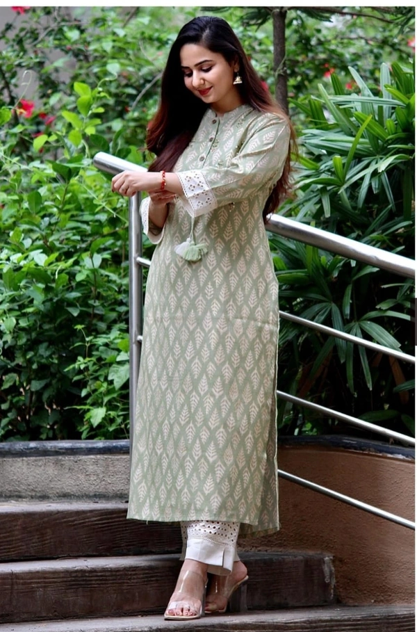 BRISA Gold Print Work Kurtis - M L XL XXL