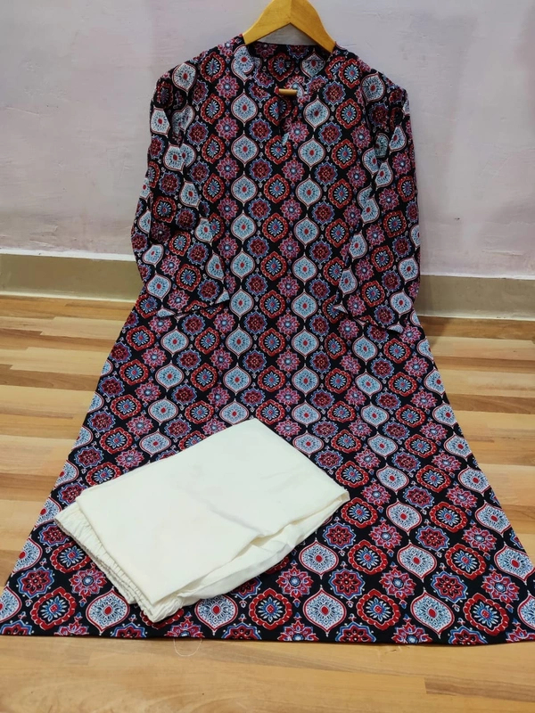 BRISA Gold Print Work Kurtis - M L XL XXL